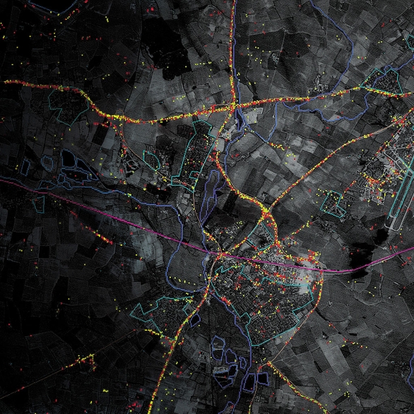 Foto: PÅ™ehledovÃ¡ mapa vytvoÅ™enÃ¡ pomocÃ­ E-8 Joint STARS. / Public Domain